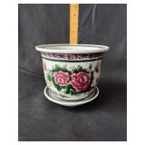 Floral ceramic flower pot