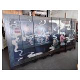 Chinese Coromandel lacquer folding screen
