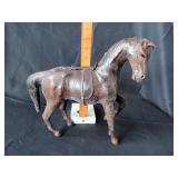 Vintage leather wrapped horse figurine