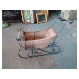 Metal & wicker sleigh