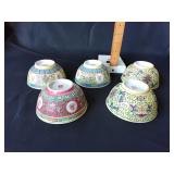 Chinese assorted pattern rice bowls (5)