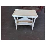 Wood side table w/ magazine rack