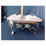 Double chafing dish server