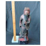 Hand carved wooden statue Chinese God of longevity