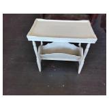 Wood side table w/ magazine rack