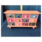 Wooden desktop storage chest, 12 drawer