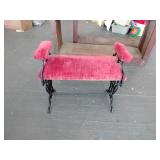 Art deco cast iron boudoir bench