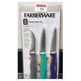 FARBERWARE 3-PIECE PARING KNIFE SET FARBERWARE 3-PIECE PARING KNIFE SET