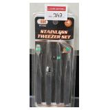 ILLINOIS STAINLESS TWEEZER SET ILLINOIS STAINLESS TWEEZER SET