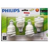 SET OF 4 PHIILPS 9-W MEDIUM BASE MINI TWISTERS SET OF 4 PHIILPS 9-W MEDIUM BASE MINI TWISTERS