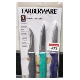 FARBERWARE 3-PIECE PARING KNIFE SET FARBERWARE 3-PIECE PARING KNIFE SET