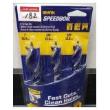 3-PCS IRWIN SPEEDBOR DRILL BIT SET(1', 3/4',5/8')