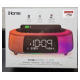 iHOME TIMEBOOST GLOW WIRELESS/LED CHARGER+SPEAKER