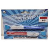 RED & BLUE SECRET MESSAGE WRITING PEN SET