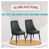 SET OF 2 SILVANO FAUX LEATHER CHAIRS (MSP:$699)