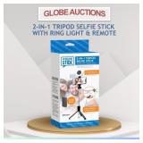 2-IN-1 TRIPOD SELFIE STICK W/ RING LIGHT & REMOTE