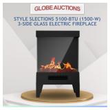 LOOKS NEW 5100BTU 3SIDE GLASS E-FIREPLACE(MSP:$199