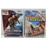 SET OF 2(WII METROID, SIMCITY CREATOR) VIDEO GAME
