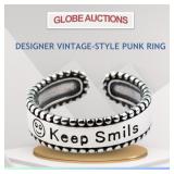 DESIGNER VINTAGE-STYLE PUNK RING