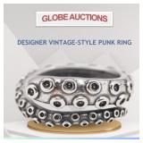 DESIGNER VINTAGE-STYLE PUNK RING