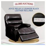 JOYCE RELAX A LOUNGER BLACK LEATHER RECLINER