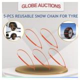 BRAND NEW 5-PCS REUSABLE SNOW CHAIN FOR TYRES