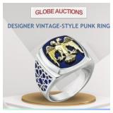 DESIGNER VINTAGE-STYLE PUNK RING