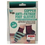 1-PAIR COPPER ANTI-FATIGUE FOOT SLEEVES