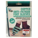 1-PAIR COPPER ANTI-FATIGUE FOOT SLEEVES