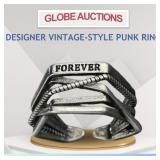 DESIGNER VINTAGE-STYLE PUNK RING