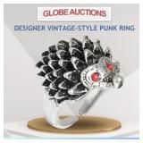 DESIGNER VINTAGE-STYLE PUNK RING