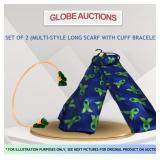 SET OF 2 (MULTI-STYLE LONG SCARF + CUFF BRACELET)