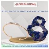 SET OF 2(MULTI-STYLE INFINITY SCARF+CUFF BRACELET)