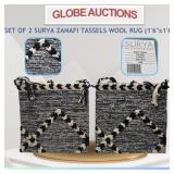 SET OF 2 SURYA ZANAFI TASSELS WOOL RUG (1