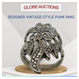 DESIGNER VINTAGE-STYLE PUNK RING