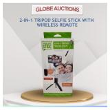 2-IN-1 TRIPOD SELFIE STICK W/ WIRELESS REMOTE