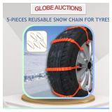 5-PIECES REUSABLE SNOW CHAIN FOR TYRES
