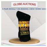 3-PAIR DEWALT ON-BINDING CREW WORK SOCKS