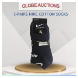 3-PAIRS NIKE COTTON SOCKS (SIZE:10-13)