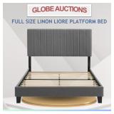 FULL SIZE LINON LIORE PLATFORM BED (GREY)
