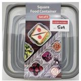 5-PIECES SQUARE FOOD CONTAINER