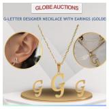 G-LETTER DESIGNER NECKLACE WITH EARINGS (GOLDEN)