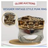 DESIGNER VINTAGE-STYLE PUNK RING