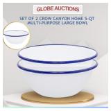 SET OF 2 CROW CANYON HOME 5QT MULTI-USE LARGE BOWL