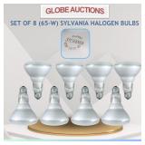 SET OF 8 (65-W) SYLVANIA HALOGEN BULBS