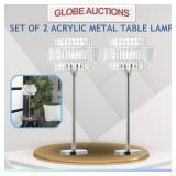 SET OF 2 ACRYLIC METAL TABLE LAMP