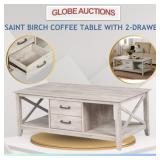 SAINT BIRCH COFFEE TABLE W/ 2-DRAWER (MSP:$324)