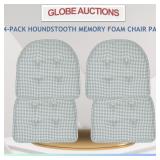 4-PACK HOUNDSTOOTH MEMORY FOAM CHAIR PAD (16"x17")