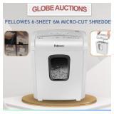 LOOKS NEW FELLOWES 6-SHEET 6M MICRO-CUT SHREDDER