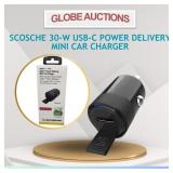 SCOSCHE 30-W USB-C POWER DELIVERY MINI CAR CHARGER
